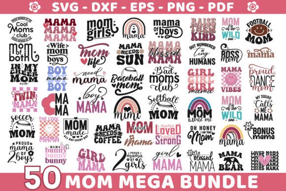 50 Mom SVG Bundle: Essential Graphics for Crafts