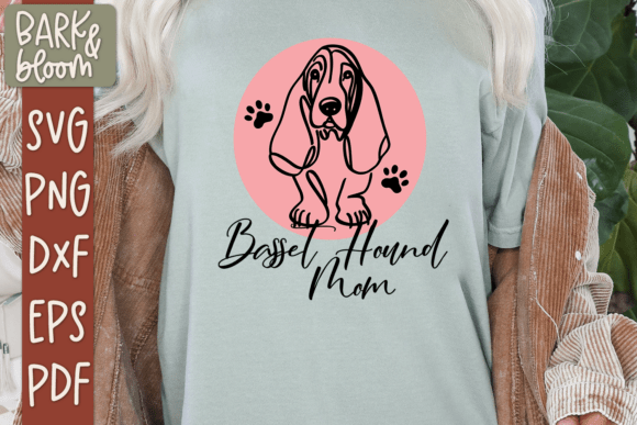 Basset Hound Mom SVG: Graphics for Crafts