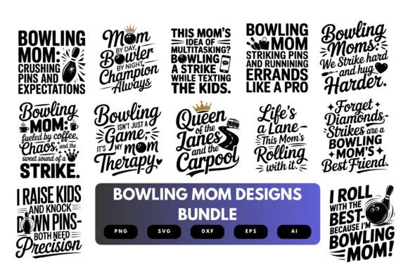 Bowling Mom SVG Bundle: Graphics for Crafts