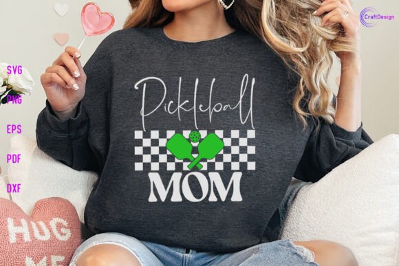 Checkered Pickleball Mom SVG: Graphics & Crafts