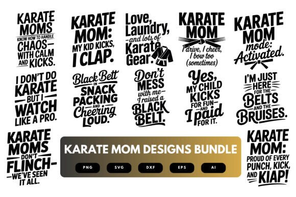 Karate Mom SVG Bundle: Graphics for Crafts