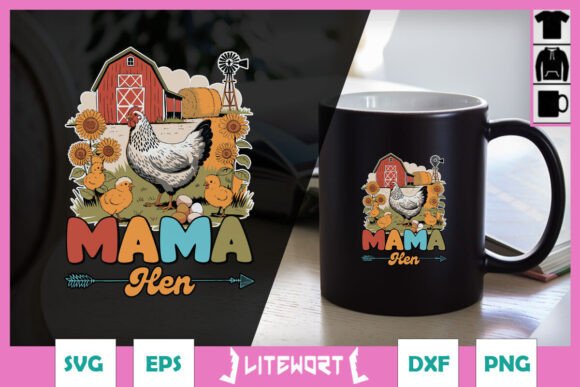 Mama Hen Western Love Mom SVG for Crafts & Graphics