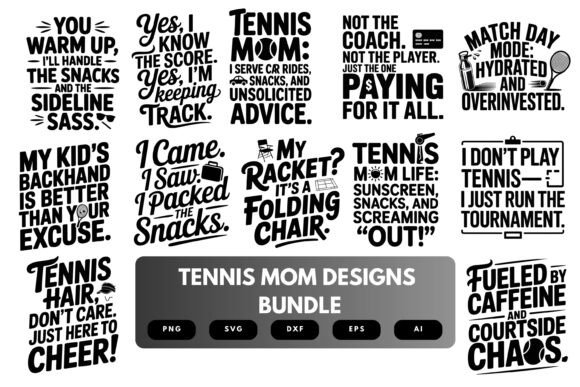 Tennis Mom SVG Bundle: Graphics for Crafts & Brands